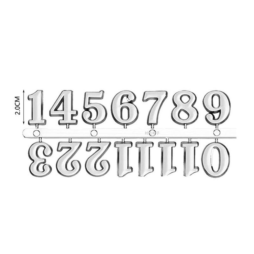 1Set 0-12 Arabic Number Plastic Replacement Gadget Silver Gold Digital Clock Numerals Parts Clock Repair Bell DIY Accessories