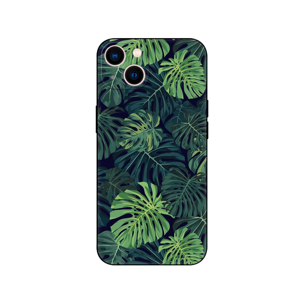 Black Tpu Case For Xiaomi Redmi 9T Case Redmi Note 9T Note 10 5G 4G Pro 10S Case Green Monstera Leaves