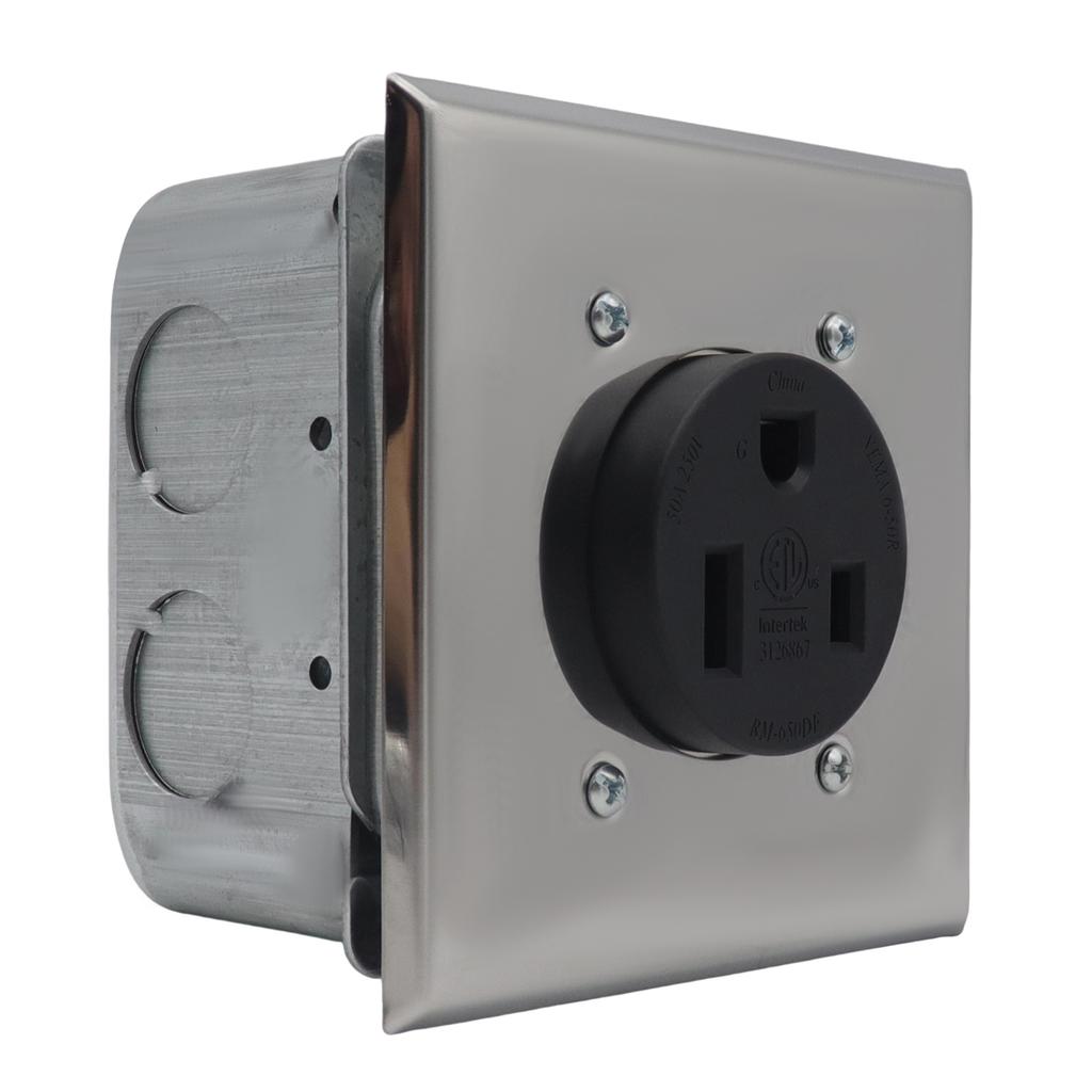 NEMA 6 50R 50A Power Outlet Receptacle, Electrical Socket for Welders, Plasma Cutters, Electric Ranges, Dryers, and