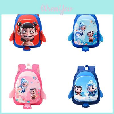 Cartoon Nezha Kids School Backpack With Hard Shell And Lightweight Nylon For Preschool Children