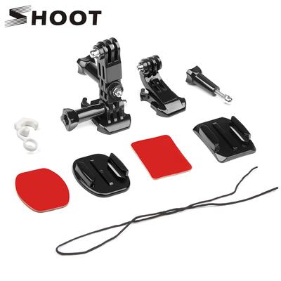 Plastic Front Side Helmet Accessories J-shaped Buckle Base Support Mount Set for Xiaomi Yi 4K SJCAM