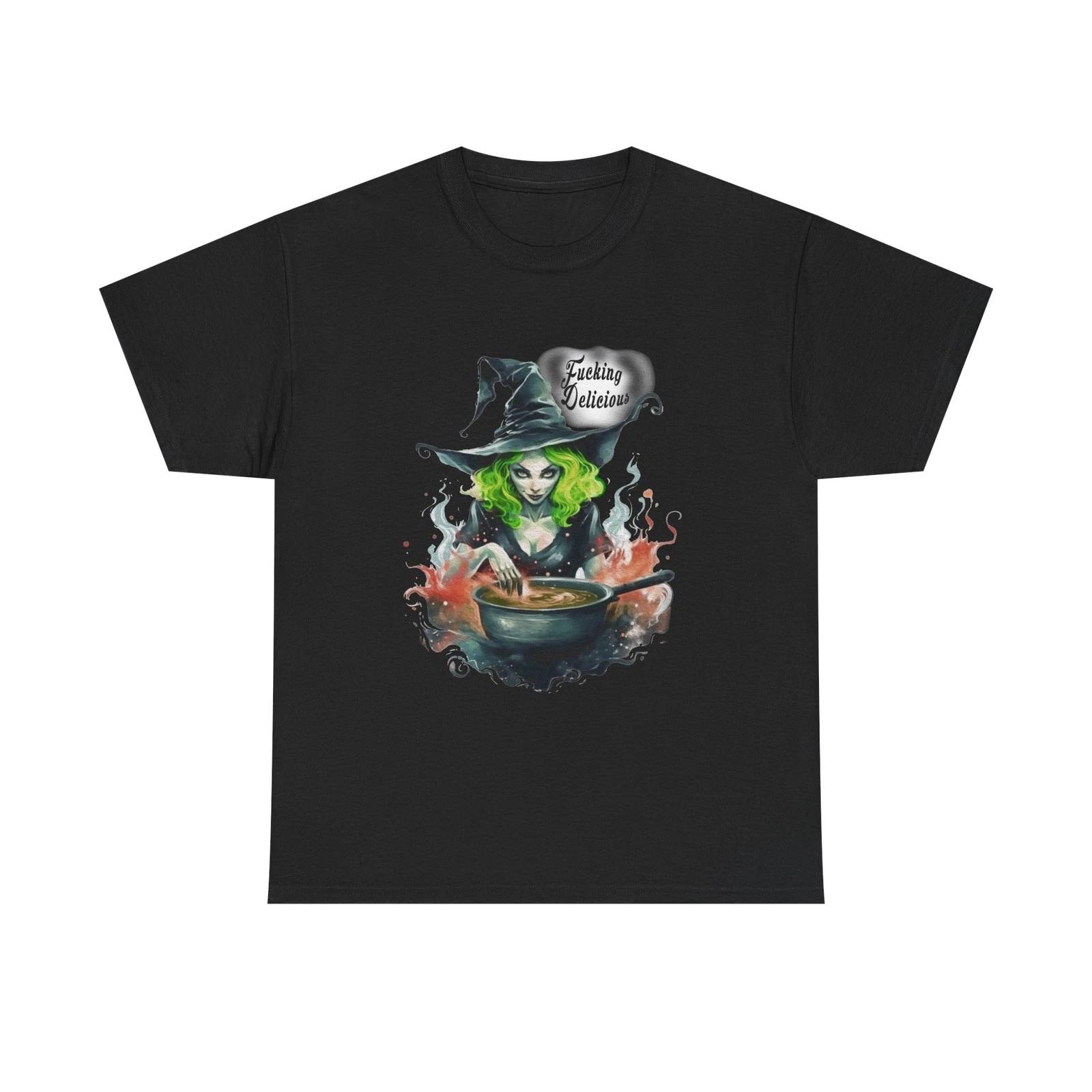 F--king Delicious Cooking Witch Tee | Witchy Chef Shirt, Kitchen Witch Design 2XL