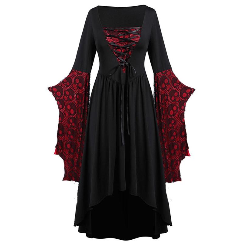 Women Medieval Ladies Renaissance Gothic Witch Cosplay Retro Fancy Dress Costume