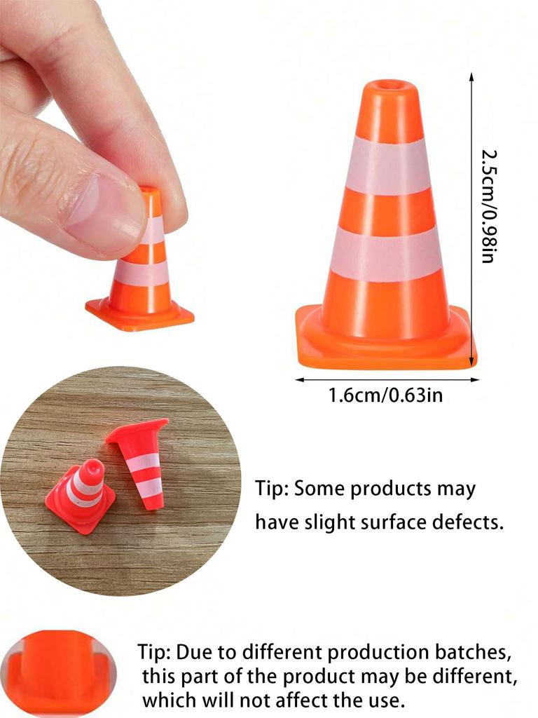 10pcs Mini Traffic Cones Miniature Traffic Cones Mini Traffic Signs Barricades Signs Traffic Scene Roadblock Construction Fun for All Ages