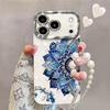 Retro lotus totem apple 17promax mobile phone case new iphone16pro premium lanyard case