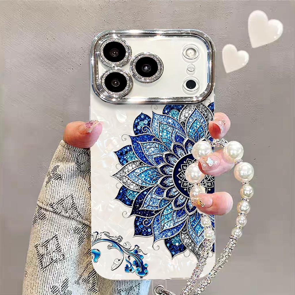 Retro lotus totem apple 17promax mobile phone case new iphone16pro premium lanyard case