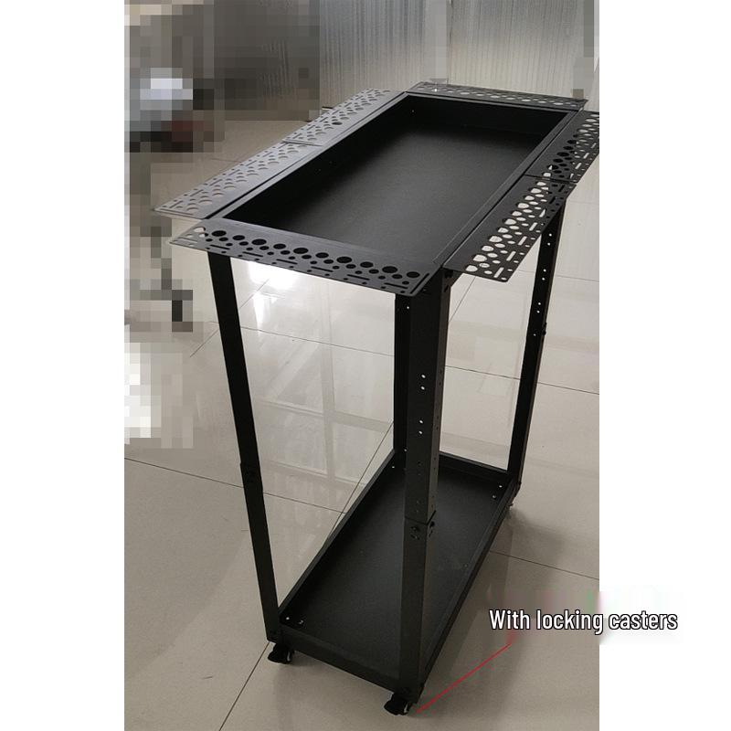 Adjustable Height Tool Cart with Locking Wheels for Car Dent Repair and Storage - 2-Tier Movable Hook Support Tool Cart as shown