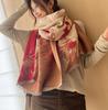 Autumn and winter scarf women's magnolia floral imitation cashmere jacquard shawl high-end scarf thickened warm scarf