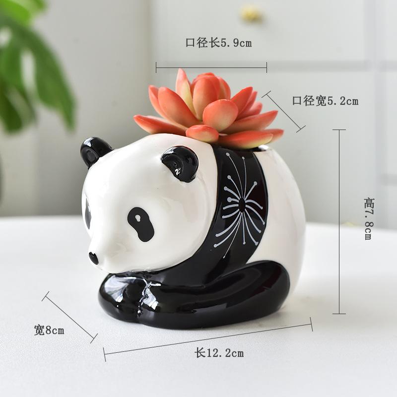 Vaso Fioriera in Ceramica Bianca e Nera Panda Creativo Animale Cartone Animato Carino Pianta Fioriera Vaso in Porcellana Decorazione per la Casa Nuovo