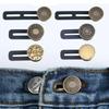 6pcs Free Sewing Buttons Adjustable Disassembly Retractable Jeans Waist Button Metal Extended Buckles Pant Waistband Expander