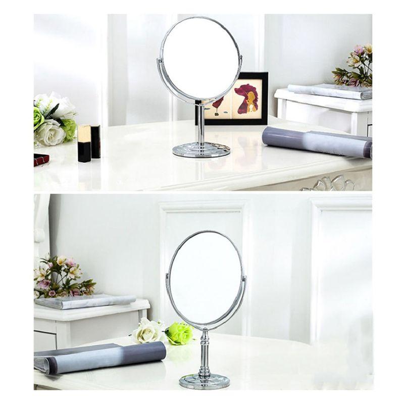 A44Z-Tabletop Mount Vanity Round Mirror Desktop Makeup Mirror Double Rotating Dressing Mirror Desktop Dressing Mirror