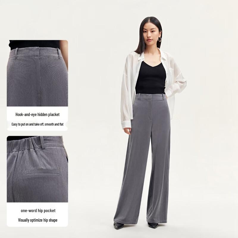 VEROMODA Women's High-Waist Textured Wide-Leg Casual Pants