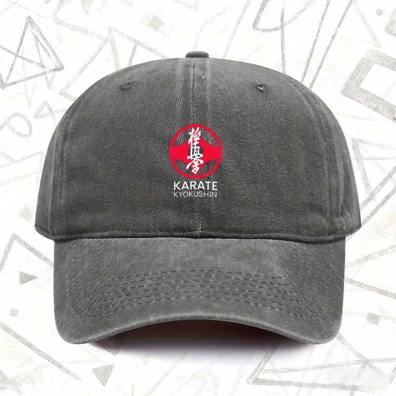 pc KARATE KYOKUSHIN Vintage Washed Solid Color Baseball Cap Suitable for Karate Training Tournaments Kyokushin Karate Print 1pc