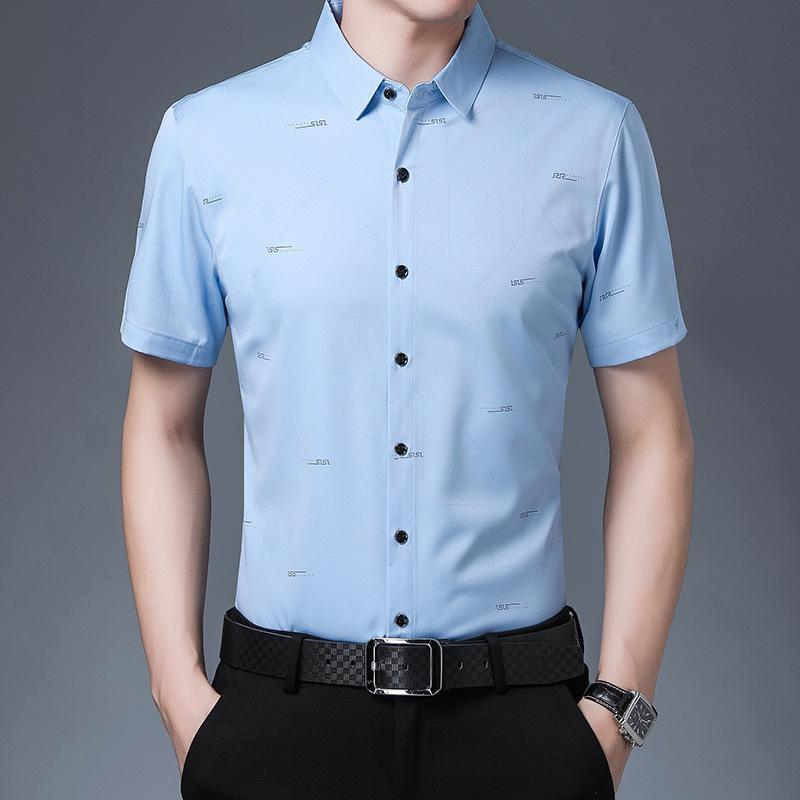 

Рубашка с коротким рукавом для мужчин среднего возраста. Тонкая повседневная рубашка в клетку для мужчин и пожилых людей. Летняя рубашка для папы для пожилых людей. XXXL