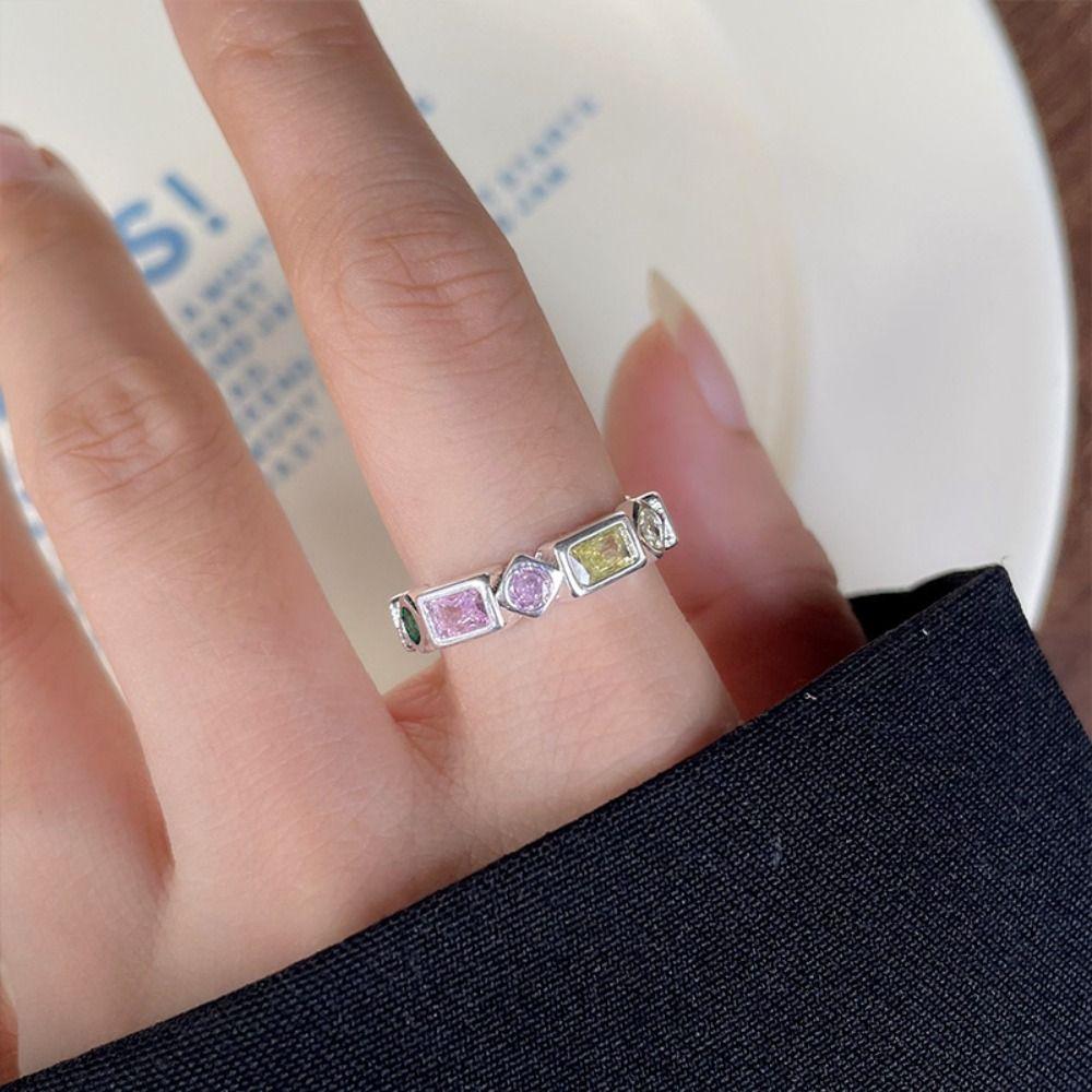 Irregular Shape Crystal Ring Minimalist Handmade Opal Ring Fashionable Gemstone Ring Girls Gift