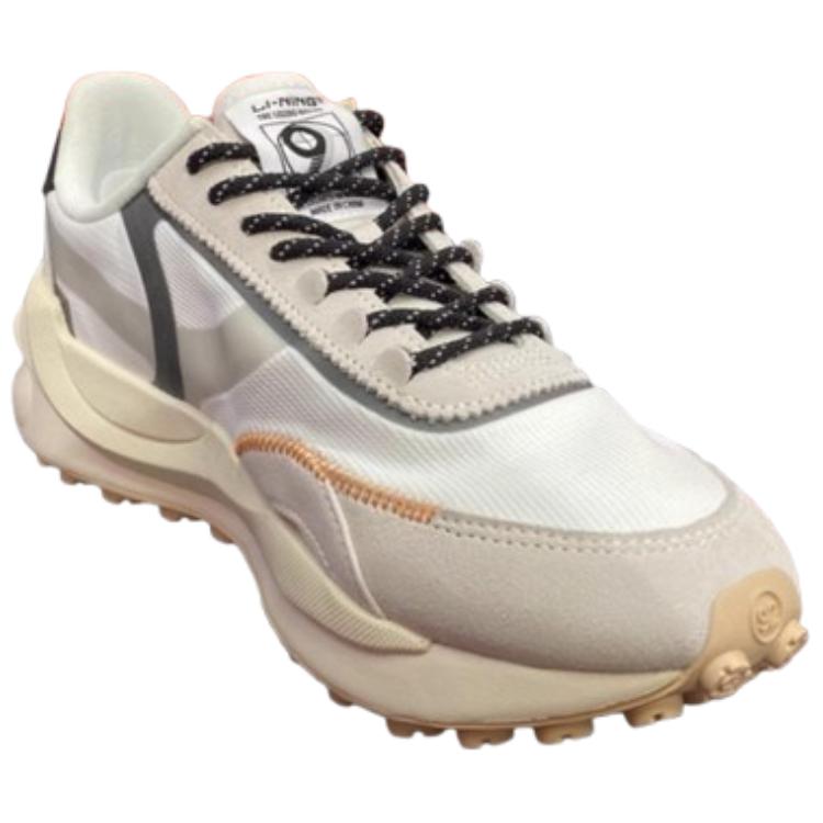 Li-Ning Versatile Trendy Comfortable Lightweight Shock Absorbing Durable Low Top Casual Shoes Women sneaker Gray White AGCT194-2