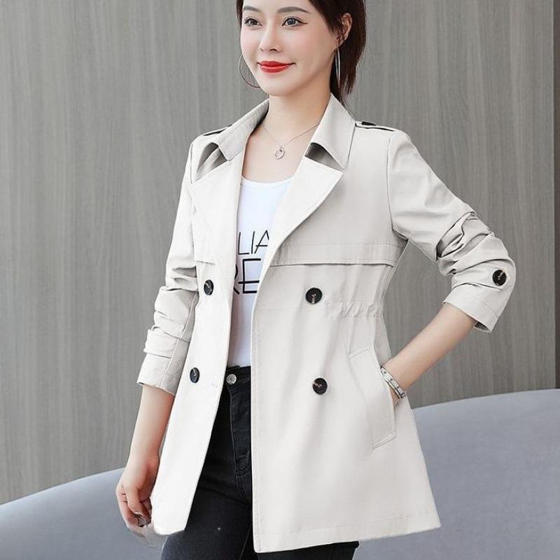 

Двухслойная маленькая ветровка Gary Waist, женская весенне-осенняя возрастная куртка в западном стиле S бежевый