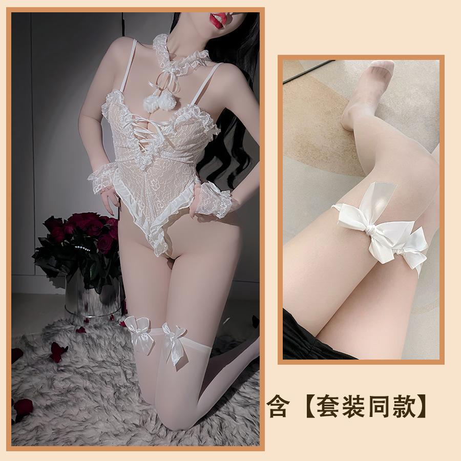 Sexy Lingerie Sexy Lace Seduction Perspective Strap-on Onesie Bunny Uniform Hot No-take Suit