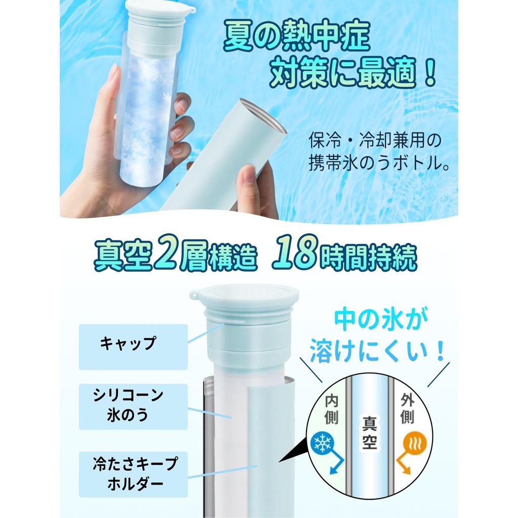 Tragbarer Eisbeutel-Stick - 2 Farben blau/elfenbein