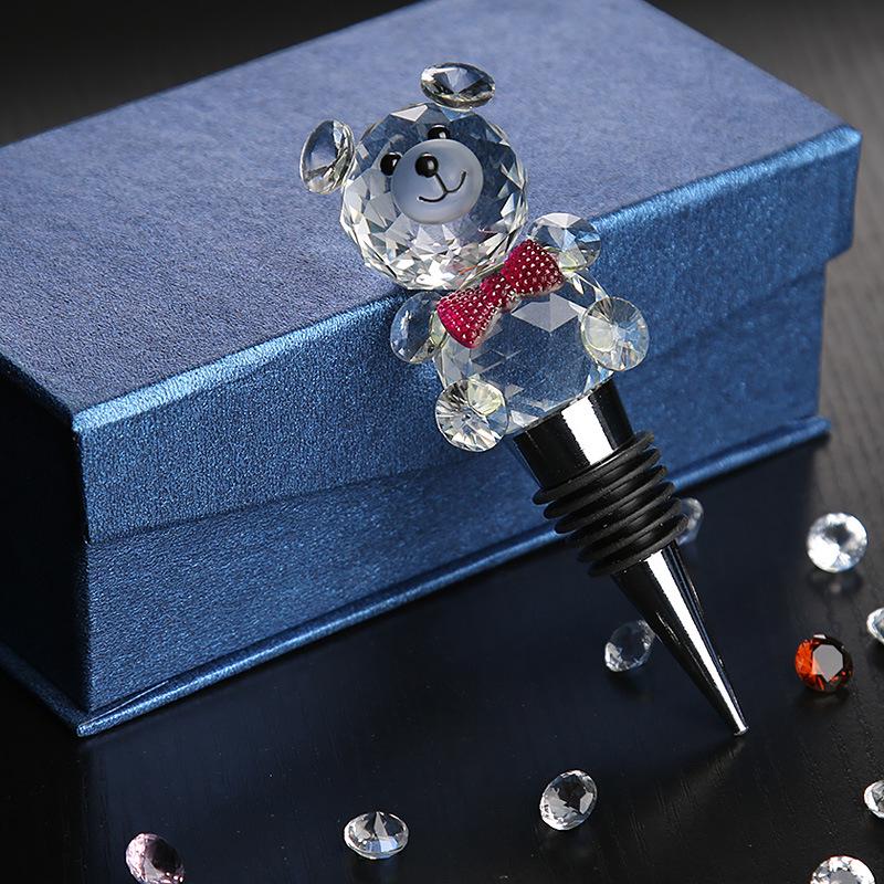 Luxury Crystal Wine and Champagne Stopper Set – Creative Bear Design розовый