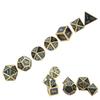 7pcs Table Board Games Polyhedral Dice Set Role Playing Games Number Zinc Alloy DiceCyan Gold