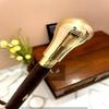 Bastón de Madera con Empuñadura de Latón de Diseño Vintage Victoriano de Estilo Antiguo