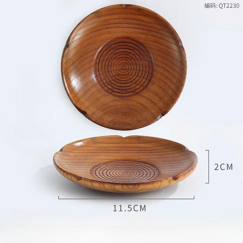 Rundes Massivholzschälchen Kreatives Beilagen-, Dipsaucen- und Gewürzschälchen, Snackschälchen für Trockenfrüchte
