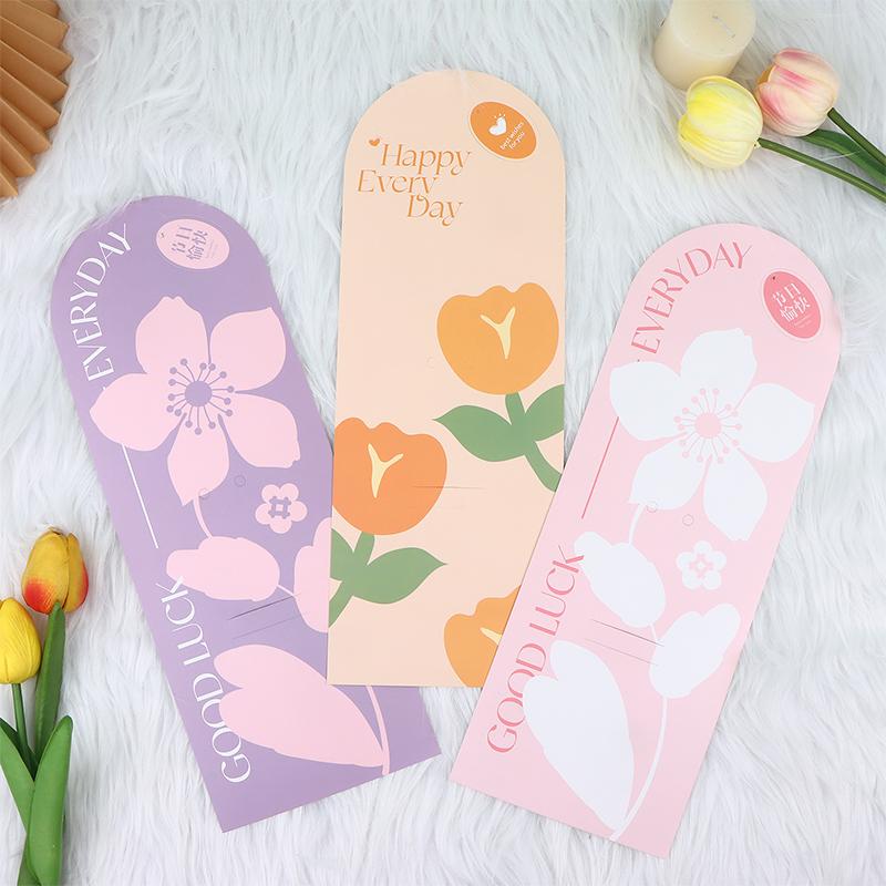 5 Stück Handheld-Strauß-Verpackungsbox Papierblumenkarte Blumenarrangement-Papier Valentinstag Festivalbedarf