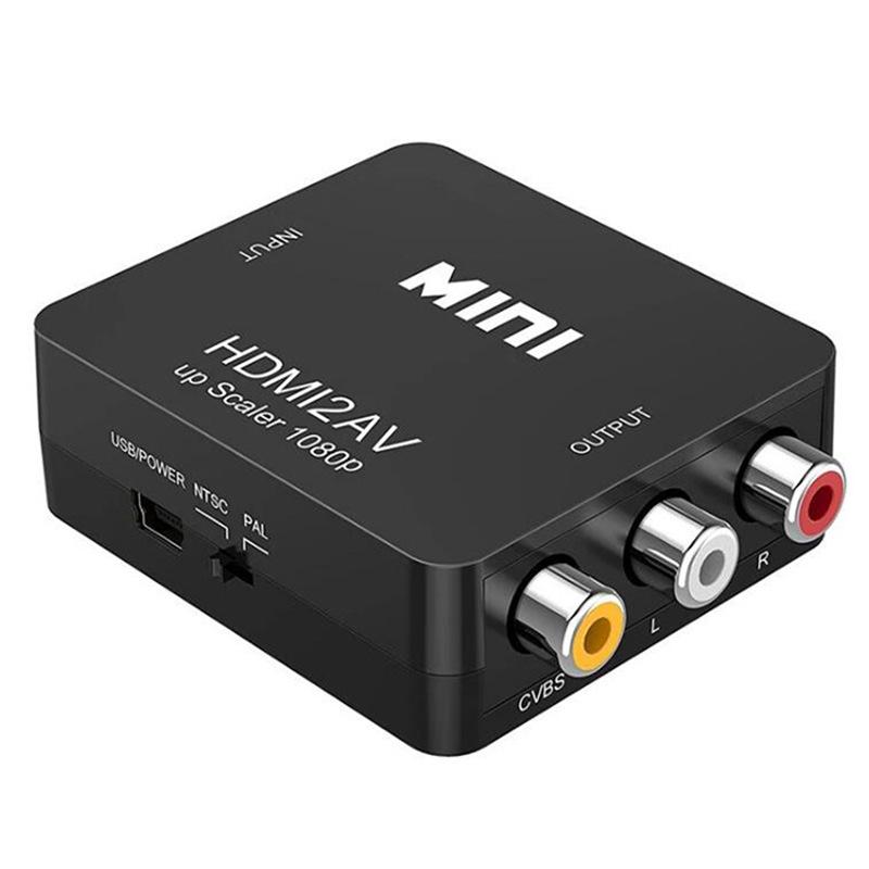 

Hdtv To Av Rca Adapter Hd Converter Mini Box Rca Av Cvsb Lr Video Composite Av Scaler Converter For Pc Hdtv Projector 66mm чорний