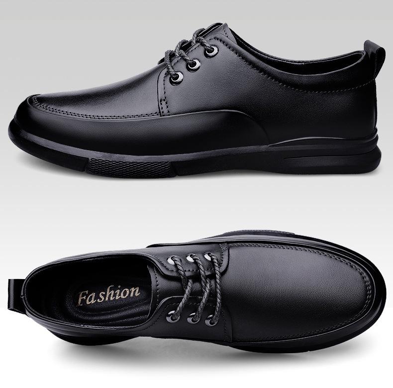 Autumn New Men’s Breathable Leather Loafers - Soft Sole Cowhide Casual Shoes for Middle-Aged Men