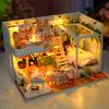 DIY Wooden Flower Girls Loft Doll Houses Miniature Model Kits Dollhouse Furniture 3D Puzzle for Friends Birthday Gifts