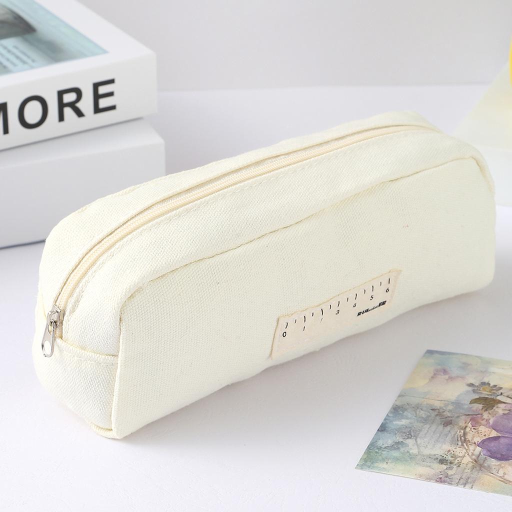 1PC Simple Solid Color Pencil Case Zipper Portable Stationery Storage Bag Outdoor Storage Student Back-to-School Supplies