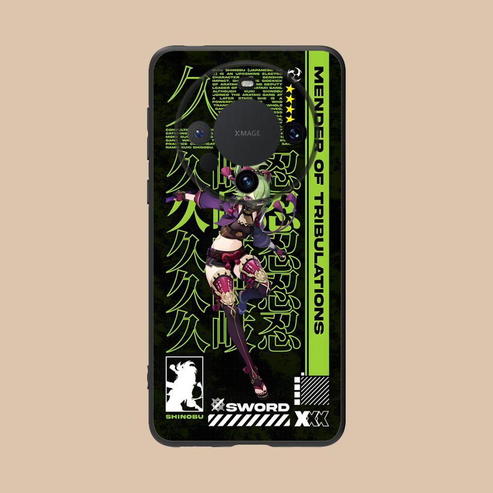 Game GI Kuki Shinobu Mobile Phone Case for Huawei Mate 60 50 40 30 20 10 Pro Plus Lite E 5G Colorful Printing Cover Cover Pretty