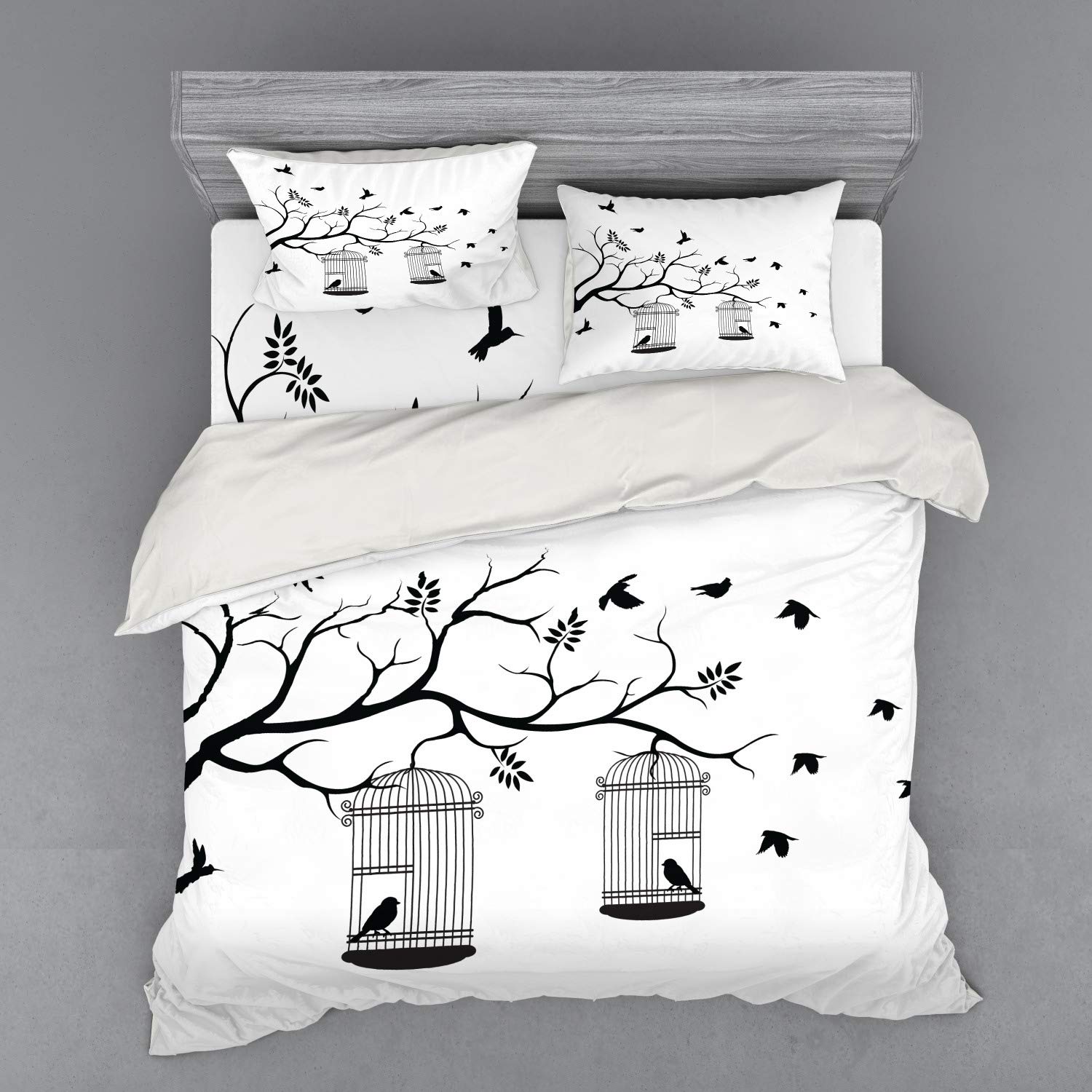 

Cage Duvet Cover Set For Teens Adults Queen Quilt Covers Lightweight Down Bedroom Decor 2 Pillowcases 1 Duvet Cover No Comforter EU Single(135x200cm)