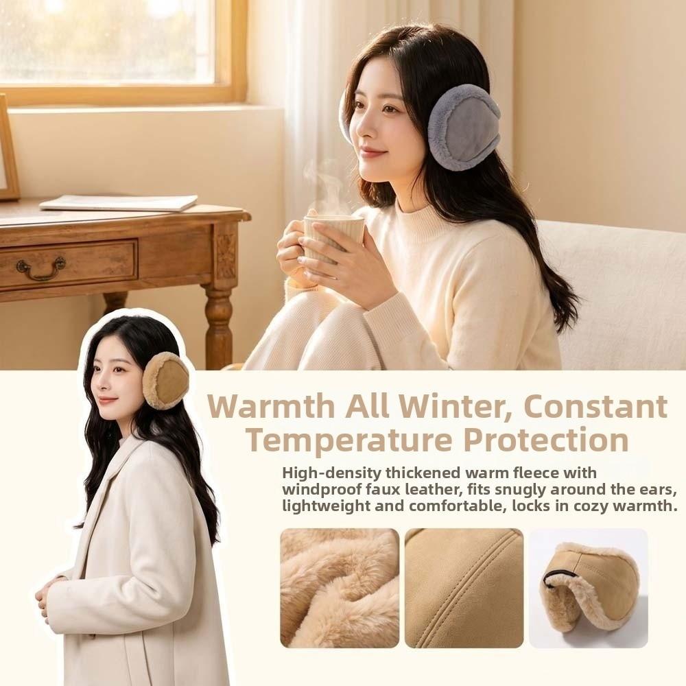 Windproof Winter Earmuffs Fleece Lining Foldable Headbands Thermal Ear Covers Daily Commuting