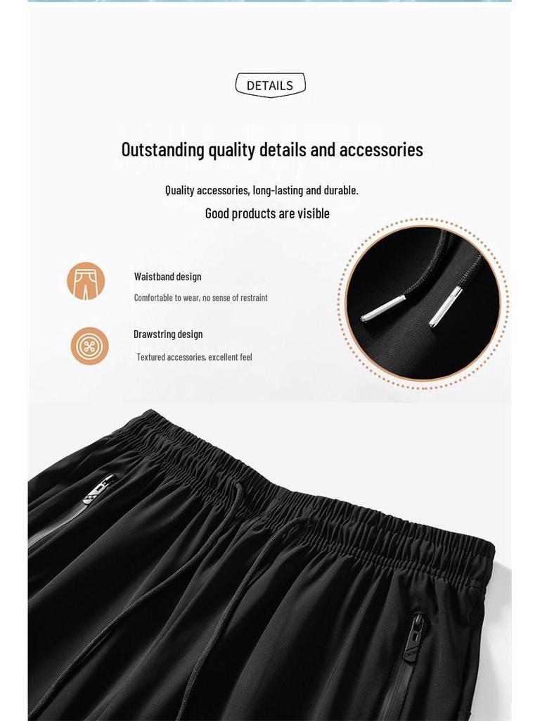 Men's Quick-Dry Breathable Ice Silk Running Shorts - Summer Loose Fit, Mid-Length, 2026