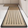 Kitchen Carpet Plaid Style Waterproof Oil-proof Floor Mat Pvc Leather Non-slip Foot Mats Long Strip Home Decoration Rug Alfombra