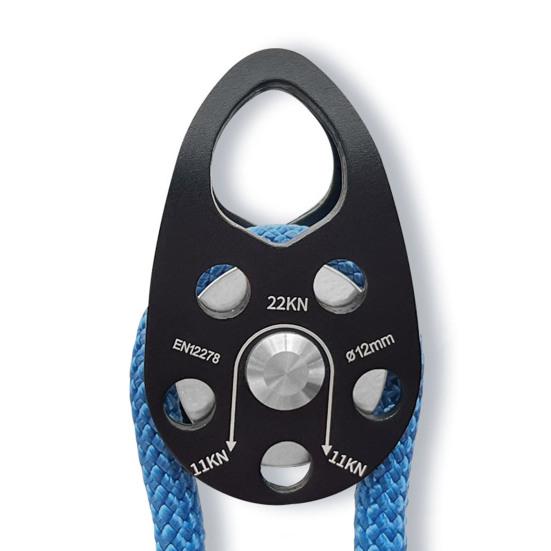 Climbing Fixed Plate Micro Pulley 28KN General Purpose Small Metal Single Sheave Hauling Pulley for Rock Climbing Aloft Work Rappelling Rescue