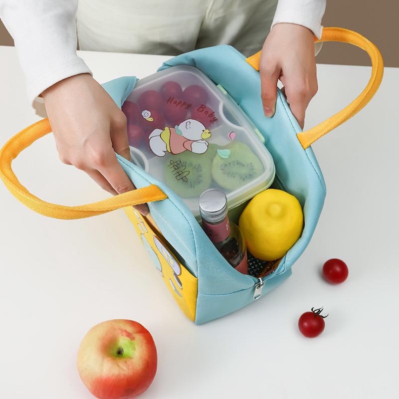 New Cartoon Portable Lunch Box Kid Insulated Lunch Bag for Childred Student Thickened Aluminum Foil Storage Cooler Bag for Girls