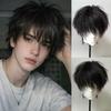 Męska Krótka Prosta Peruka Pixie z Grzywką Syntetyczna Warstwowa Fryzura Peruka Styl K-pop Odpowiednia do Codziennego Noszenia lub Cosplay