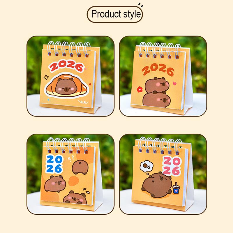 2026 Capybara Mini Calendario Tavolo Cute Office Standing Flip Calendar June 2025 - December 2026 Decorativo Studente