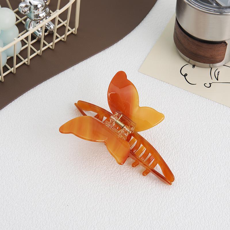 Elegant Temperament Butterfly Hair Clip - High-End Acetate, Women's 2024 Collection, Simple Shark Style.