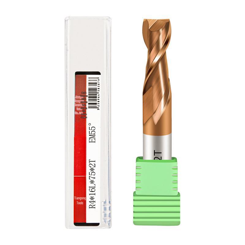 Tiangong 55° Dual-Edge Carbide End Mill – Extended Tungsten Steel Keyway Cutter for CNC & Stainless Steel.