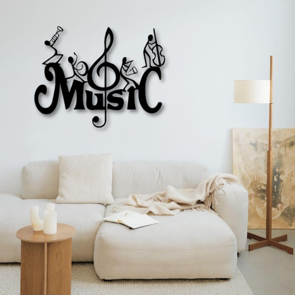 Große Metall-Wandkunst Jazzband Musiker-Silhouette Moderne Musikzimmer-Dekoration Schild Geschenk für Musikliebhaber