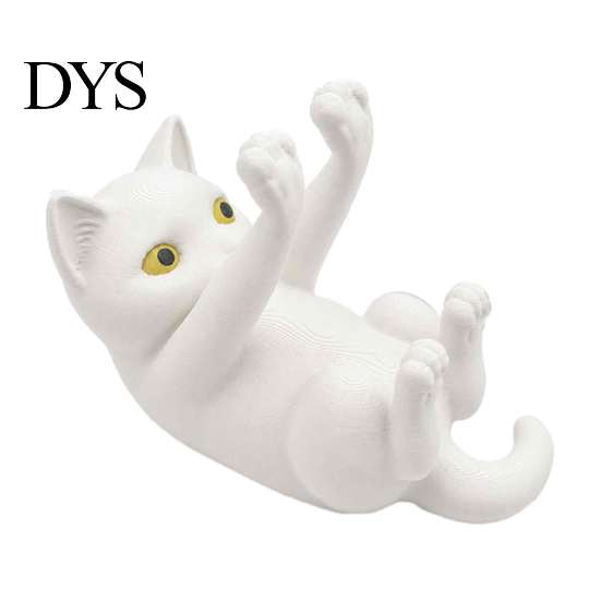 Animal Figure Phone Mount 3D Printed Cat Holder, Lying Kitten Mobile Stand, Cell Holder Figurine for Home Office Desk Decor, Gift Lovers Hands