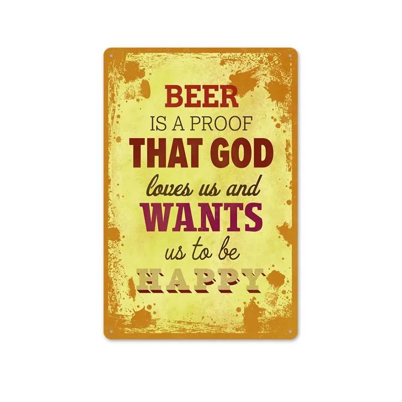 Metal Tin Sign Poster Beer Tin Sign Metal Plaque Poster for Bar Club Wall Decor Retro Home Bedroom Vintage Wall Plate Pendant
