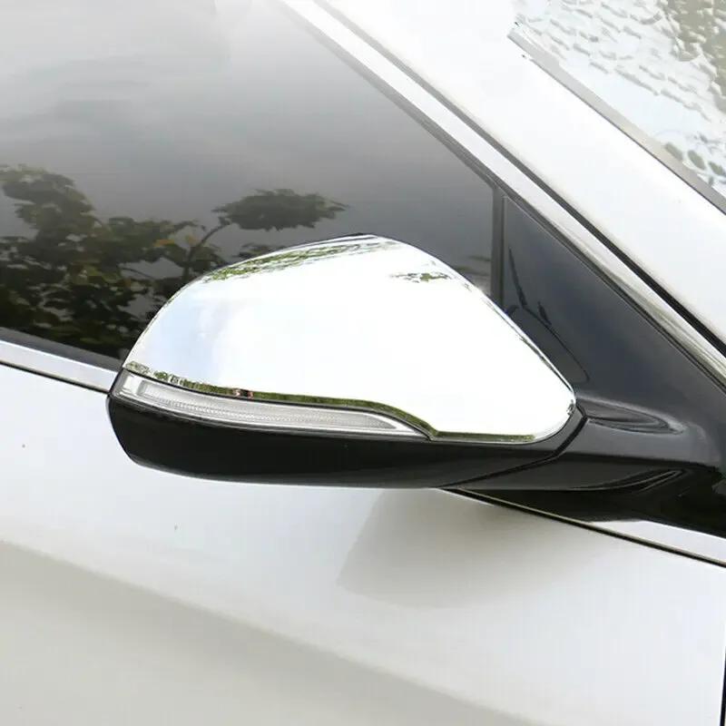 For Hyundai Sonata 2015- Chrome Car Rearview Side Mirror Cover Sticker Wing Cap Exterior Door Case Trim Shell Silver Frame