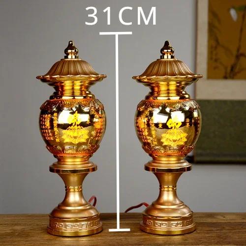 2 buc sfeșnice din aliaj de lotus simulate, materiale pentru templu budist, decor pentru casă, sacrificiu pentru templu, rugăciune pentru auspiciozitate feng shui