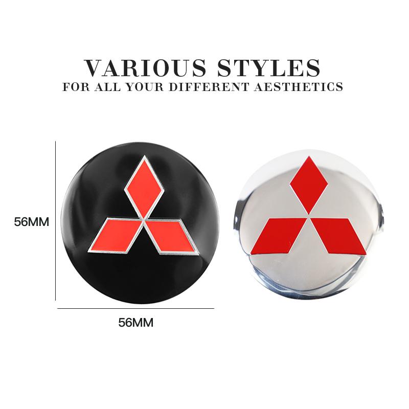 4Pcs Car Emblem Wheel Hub Center Cap Sticker Rim Badge Cover For Mitsubishi Eclipse Lancer Mirage Jinxuan Galant Mirage Montero