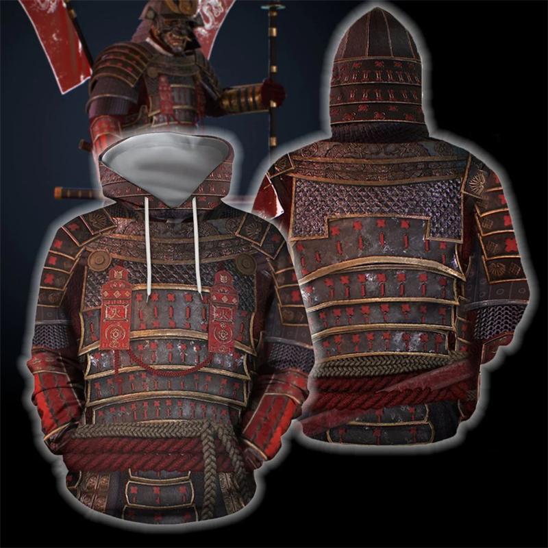 

Винтажная мужская толстовка с принтом 3D Samurai Graphic Casual Hoodie Весна Осень Оверсайз Одежда Harajuku Оверсайз Пуловеры 4XL